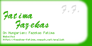 fatima fazekas business card